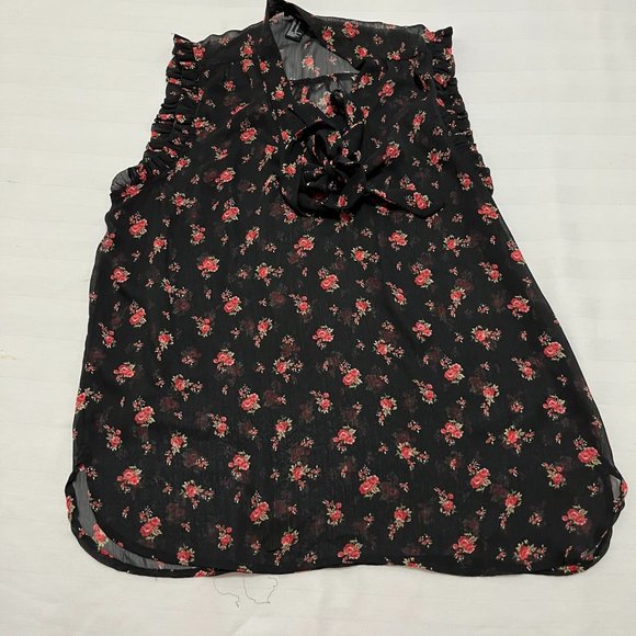 Forever 21 Floral Chiffon Top size M - Picture 1 of 10